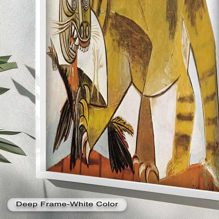 Wild Cat and Bird by Pablo Picasso – Cubist Oil Painting
