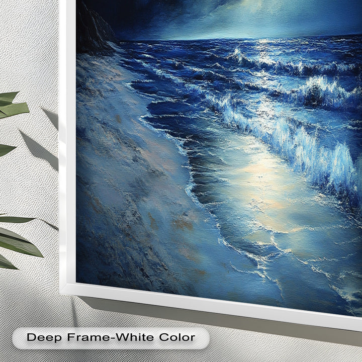 Ocean Wall Art - Stormy Night Seascape Oil Painting