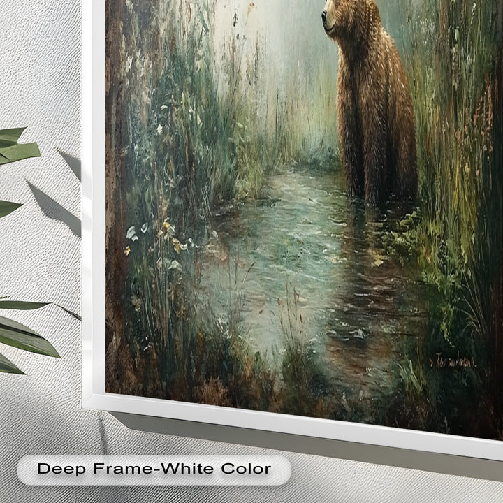 Brown Bear by the Water - Animal Oil Painting