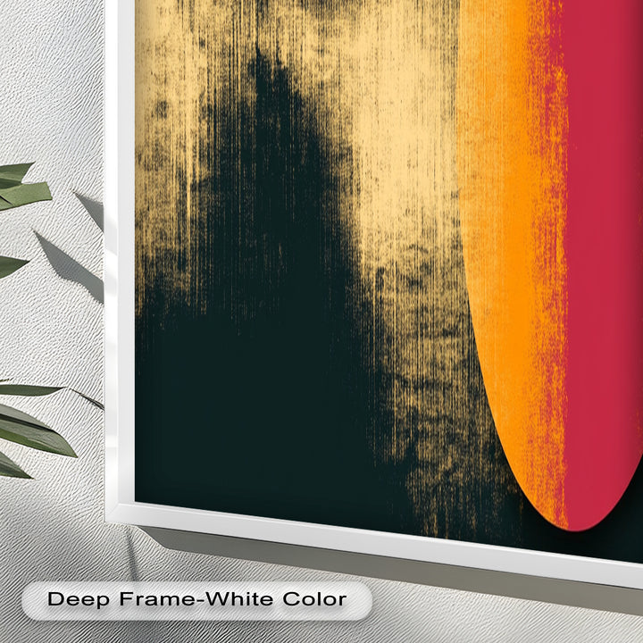 Rot &amp; Orange Eclipse Art – Minimalistisches Ölgemälde