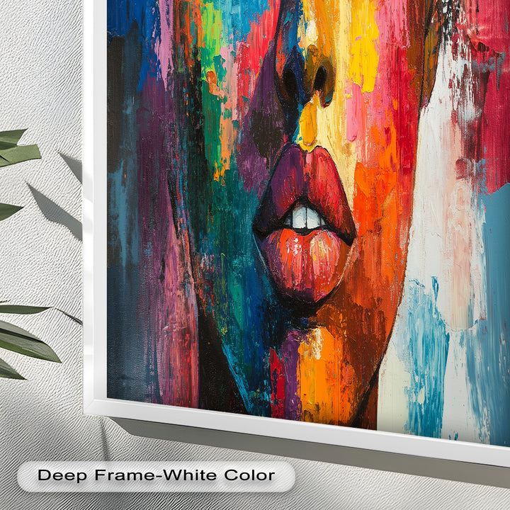 Color Reign – Vibrant Female Portrait Abstract Oil Painting
