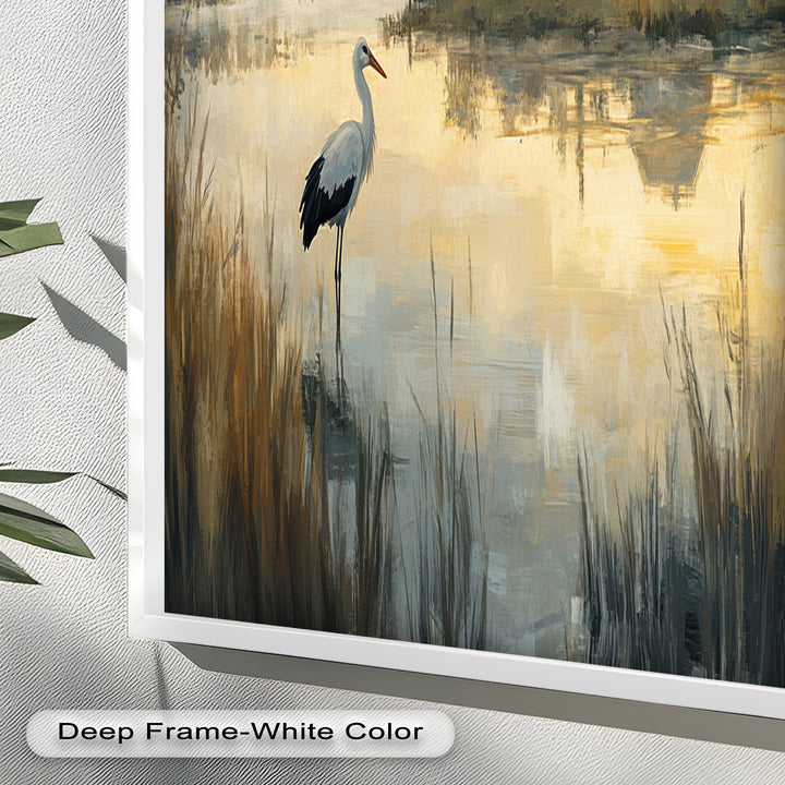 Stork at Dusk – Animal Oil Painting