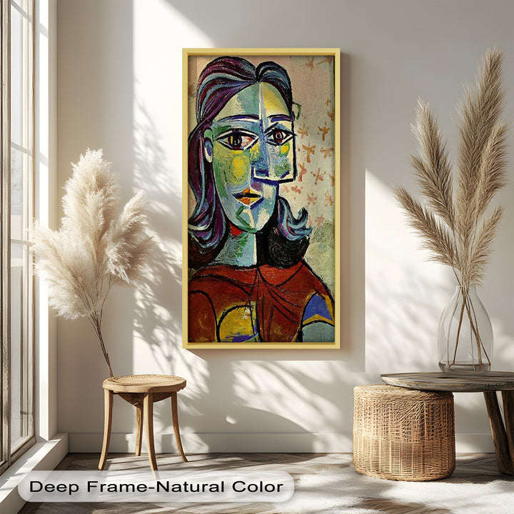 Colorful Portrait with Butterfly Accents - Picasso Oil Painting