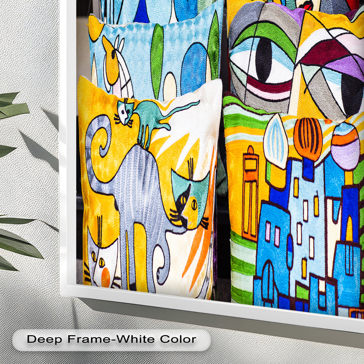 Colorful Cubist Cat & Face Pillows – Picasso Oil Painting