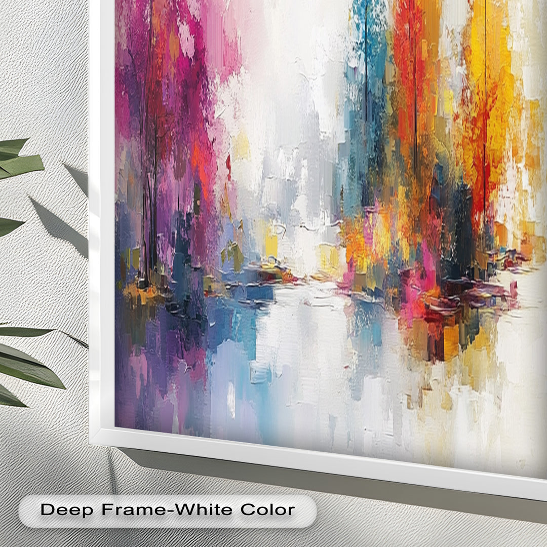 Brush Stroke Abstract Modern Art – Framed Contemporary Oil Painting