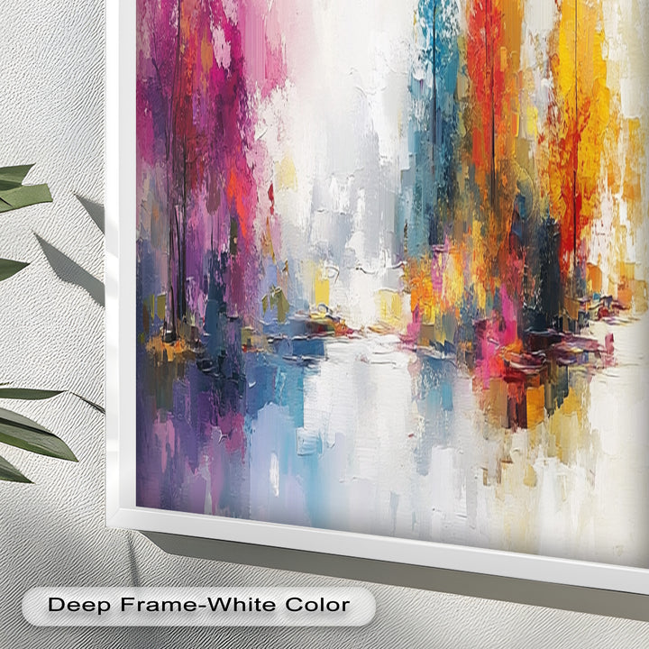 Brush Stroke Abstract Modern Art – Framed Contemporary Oil Painting