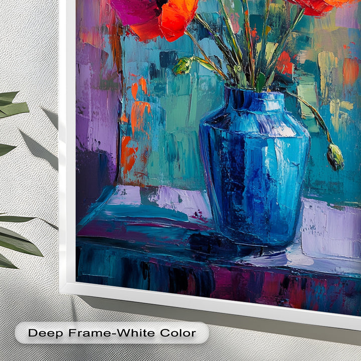 Crimson Blooms – Poppy Flower Oil Painting
