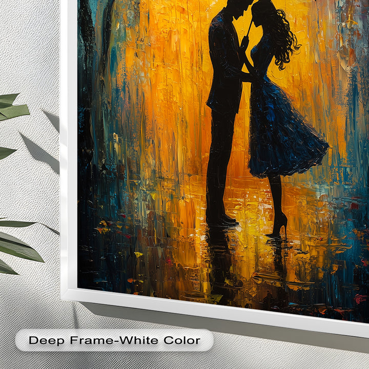 Lovers Under Autumn Glow – Romantic Couple Oil Painting