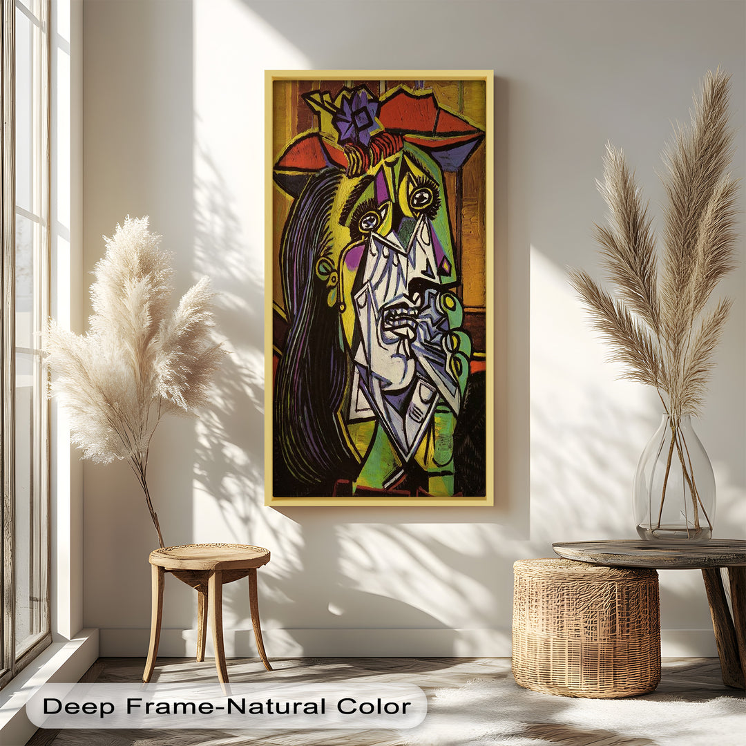 Woman Weeping in Red Hat – Emotional Cubist Expression Picasso Oil Painting