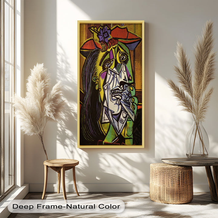 Woman Weeping in Red Hat – Emotional Cubist Expression Picasso Oil Painting