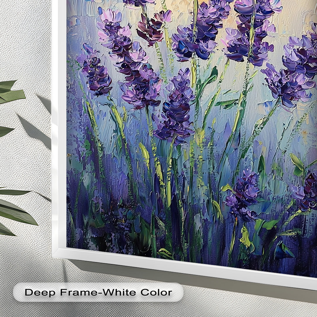 Impressionist Lavender Stalks - Flower Oil Painting
