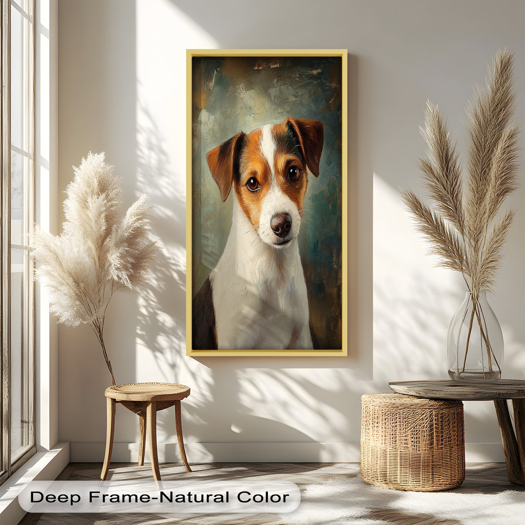 Jack Russell Portrait mit seelenvollem Blick - Tierölgemälde