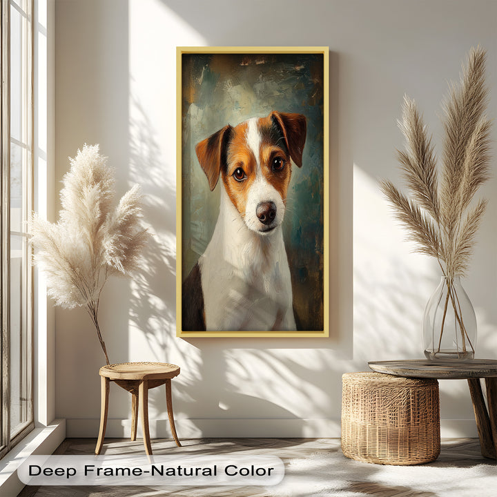 Jack Russell Portrait mit seelenvollem Blick - Tierölgemälde