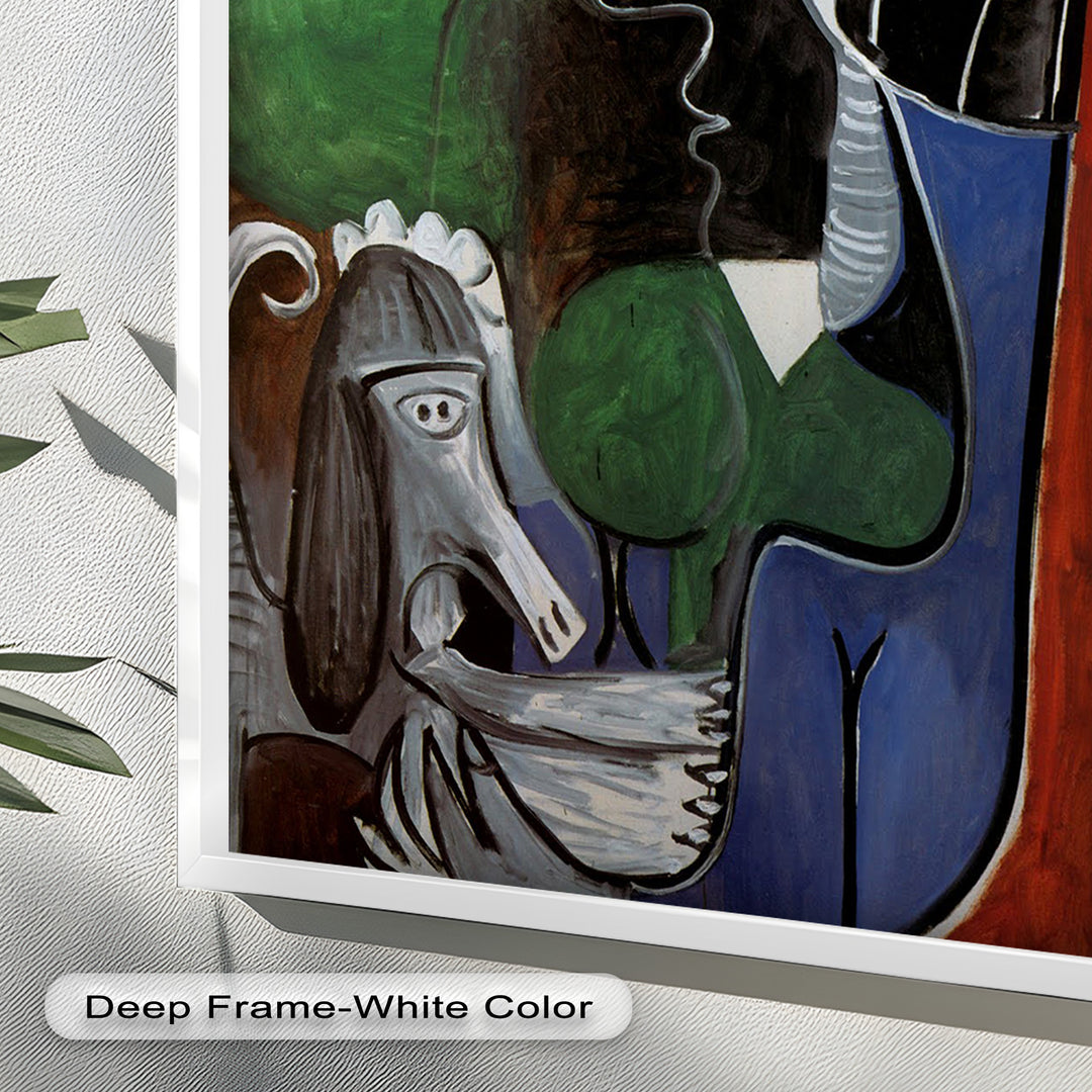 Lady with Poodle – Surreal Cubist Portrait Picasso Oil Painting