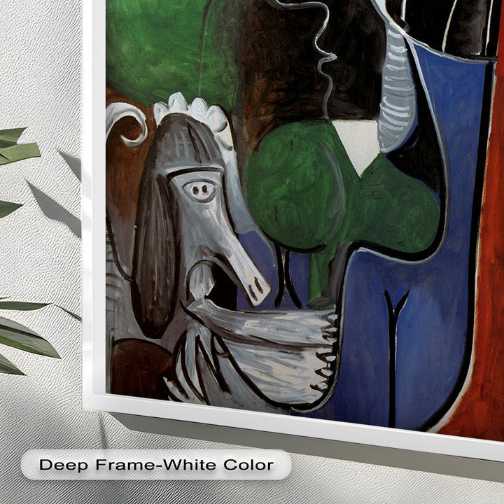 Lady with Poodle – Surreal Cubist Portrait Picasso Oil Painting