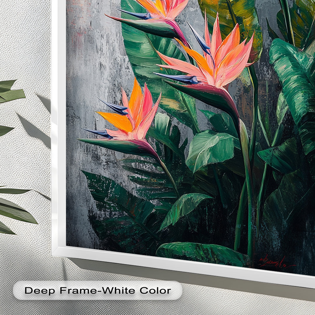 Tropical Flame – Bird of Paradise Botanical Oil Painting