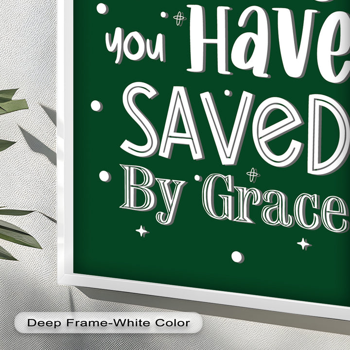 Saved by Grace – Christian Bible Verse Oil Painting