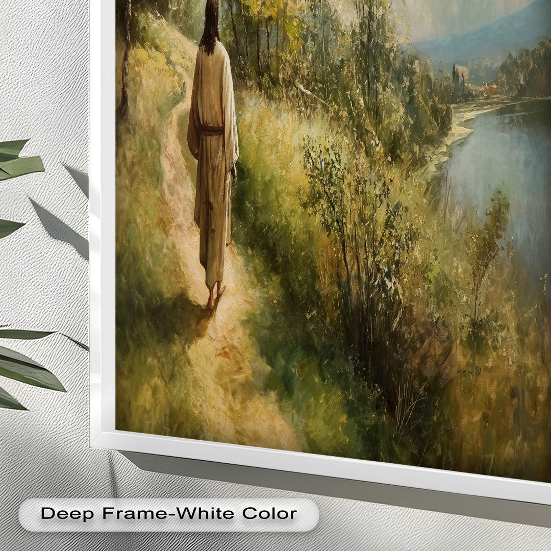 Jesus Walking on Path – Religious Oil Painting