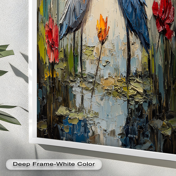 Pair of Herons – Animal Oil Painting