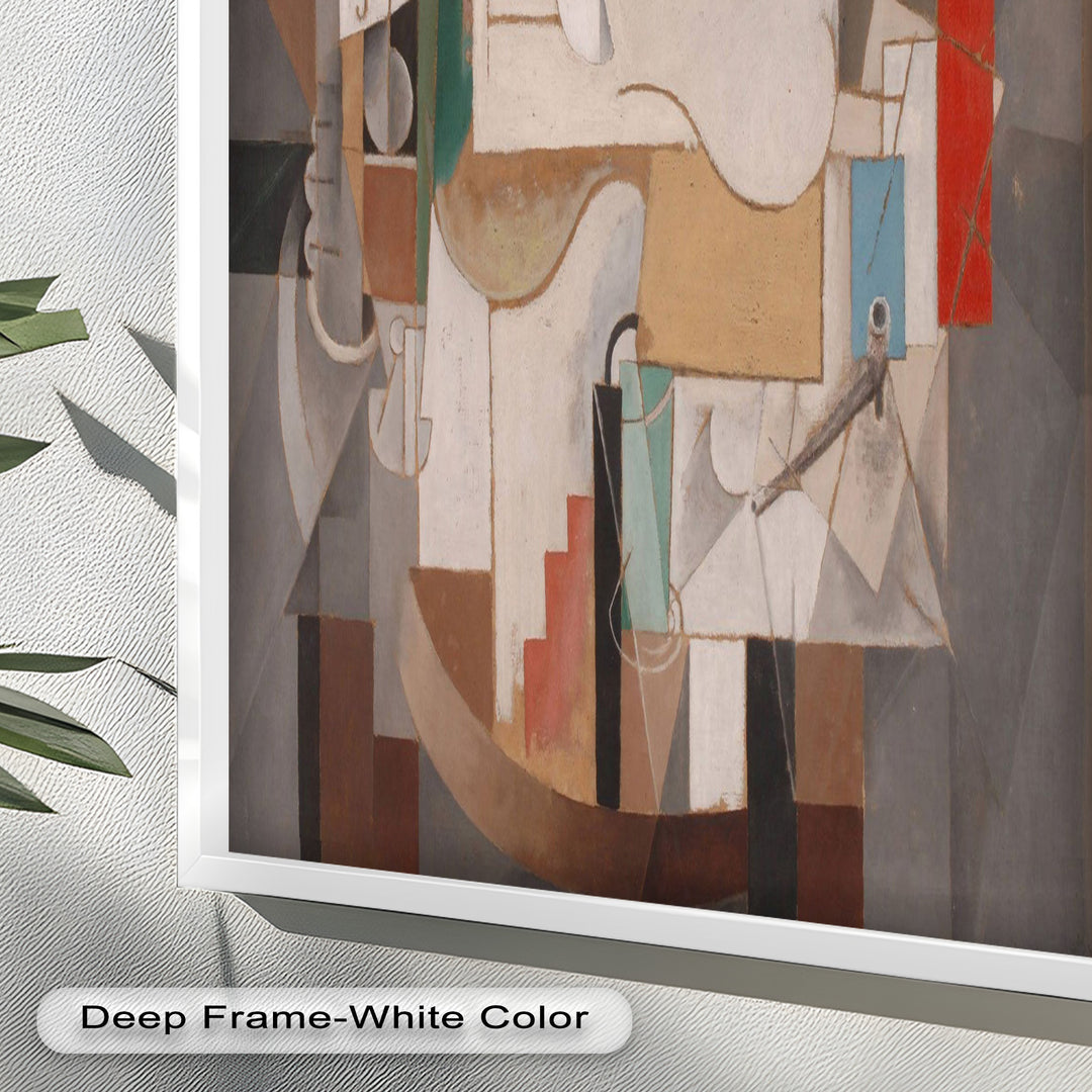 Geometric Forms and Layered Structure – Cubist Oil Painting