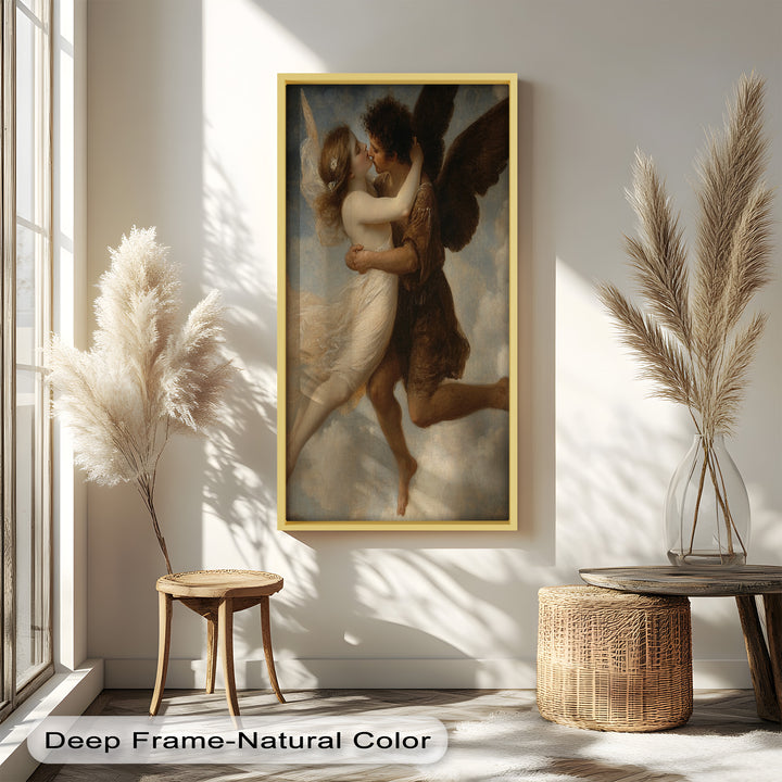 Celestial Embrace – Mythical Angelic Lovers Oil Painting