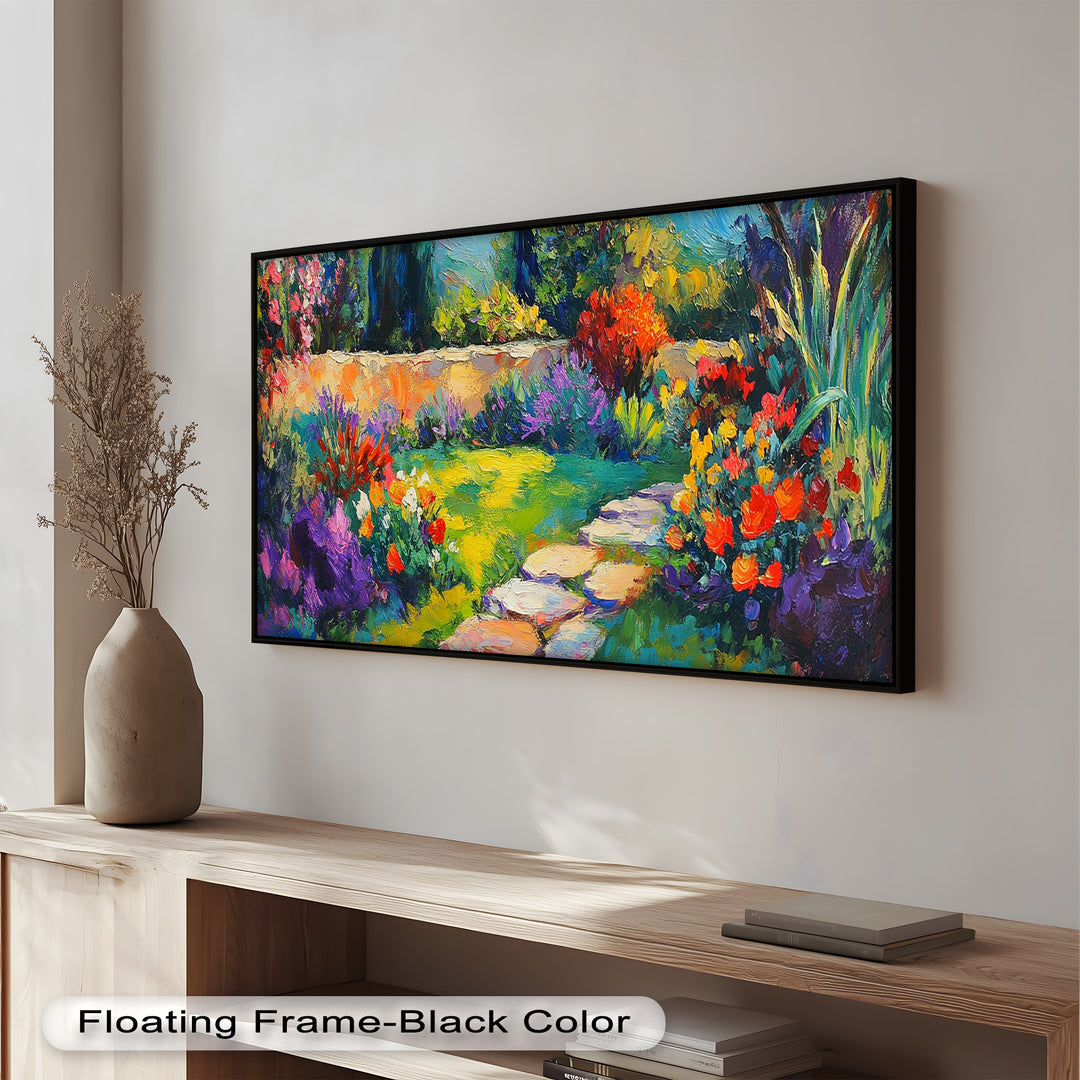 Sunlit Garden Path – Colorful Impressionist Oil Painting