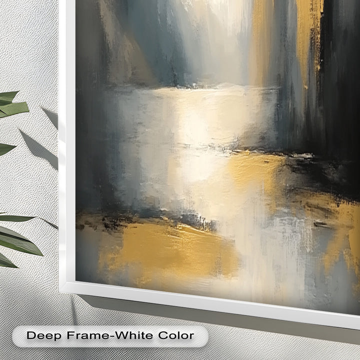Serene Waterfall Abstract – Neutral Modern Oil Painting
