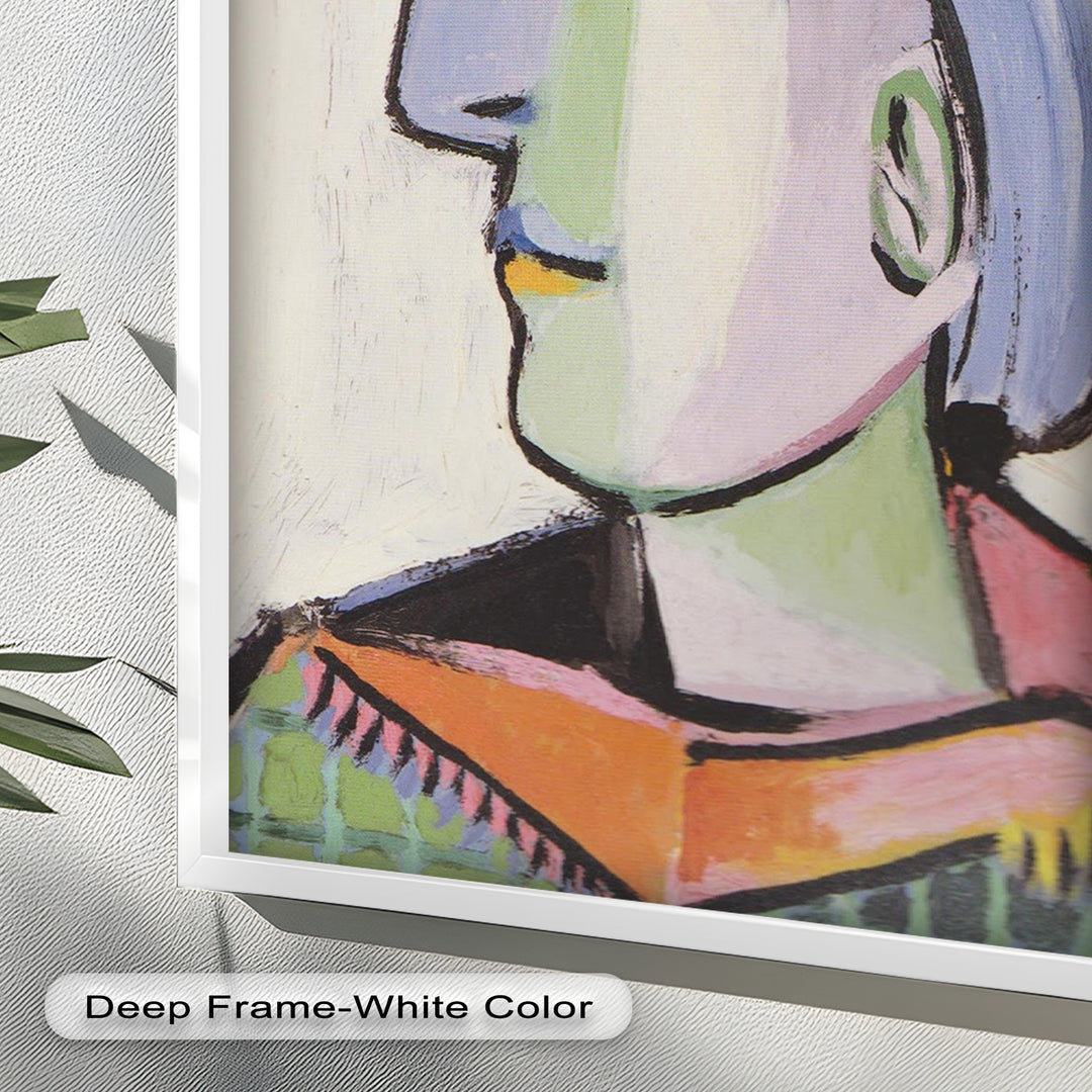 Tranquil Gaze – Picasso-Inspired Side Profile Oil Painting