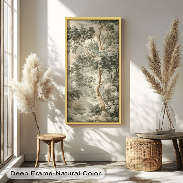 Nature Wall Art - Sepia Forest Landscape Oil Painting