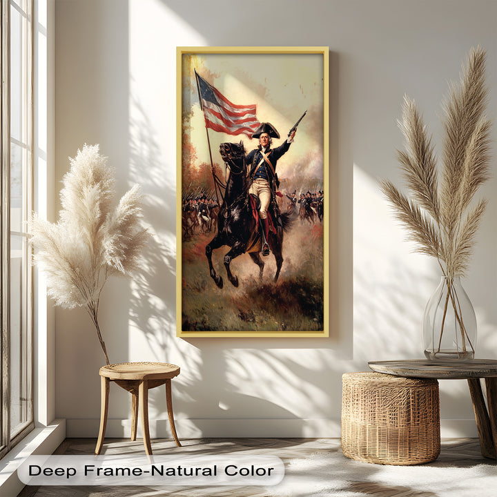 Charge of Freedom – Revolutionary Commander Oil Painting