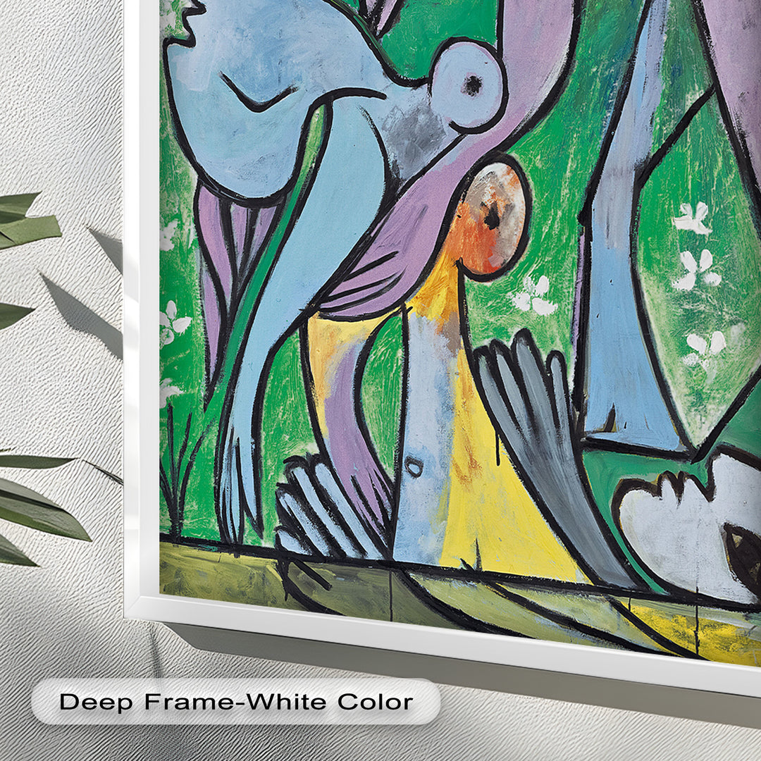 Reclining in Nature – Picasso-Inspired Abstract Nude Oil Painting