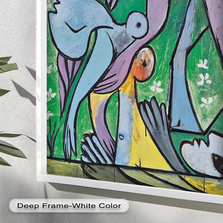 Reclining in Nature – Picasso-Inspired Abstract Nude Oil Painting