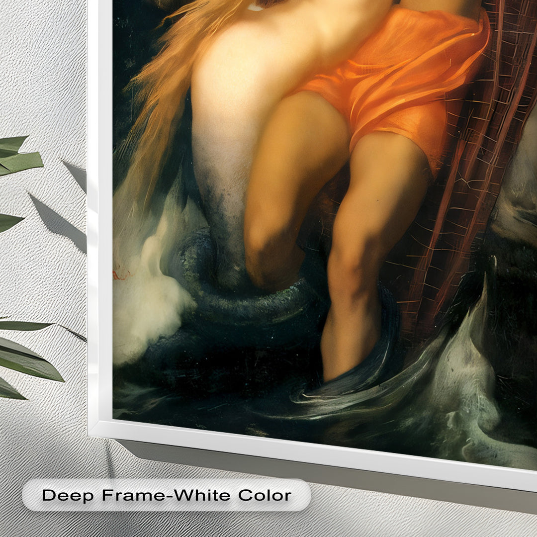 The Embrace of the Sea – Romantic Mythological Nude Oil Painting