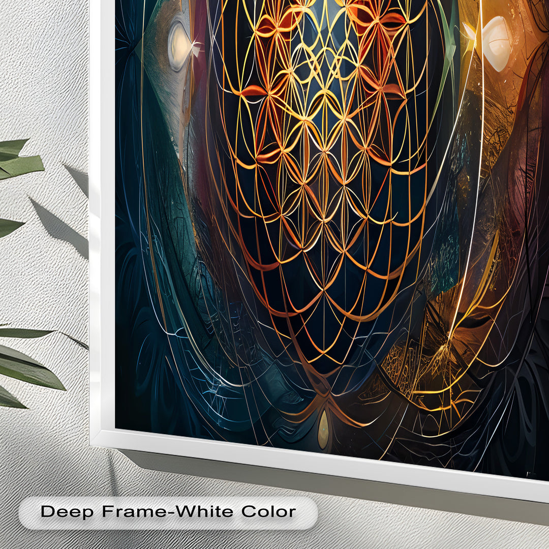 Spiritual Wall Art-Sacred Geometry Flower of Life Oil Painting