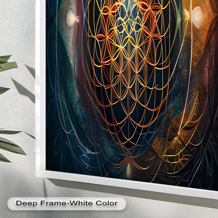 Spiritual Wall Art-Sacred Geometry Flower of Life Oil Painting
