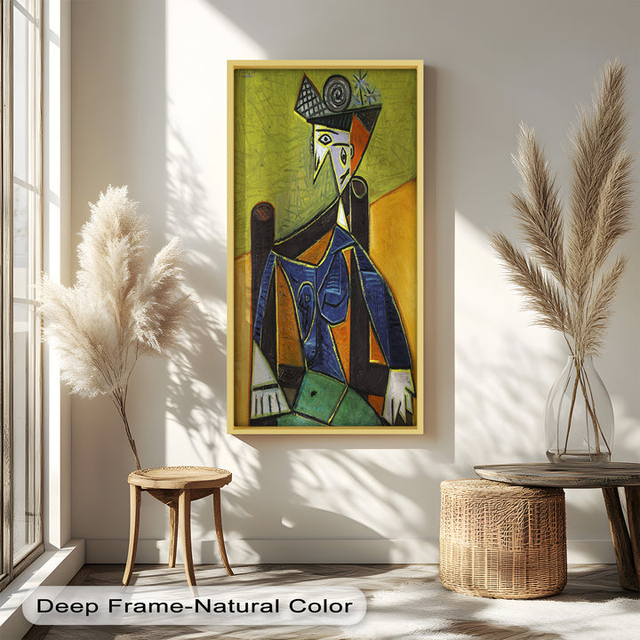 Woman with Spiral Hat – Geometric Abstract Picasso Oil Painting