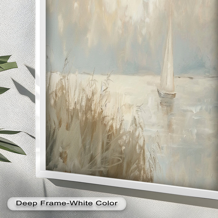 Lake Sailboat – Tranquil Waterscape Oil Painting
