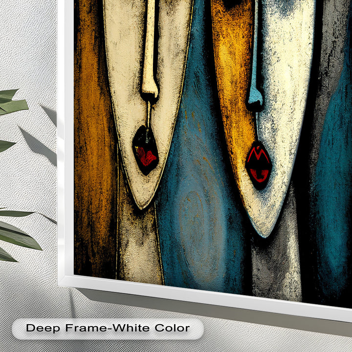 Duality of Gaze – Abstract Expressionist Portrait Picasso Oil Painting