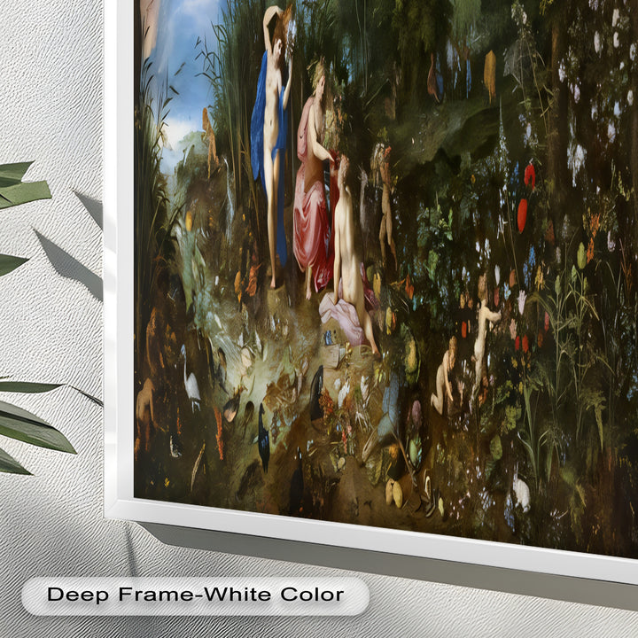 The Garden of Earthly Light – Mythological Forest Scene Oil Painting