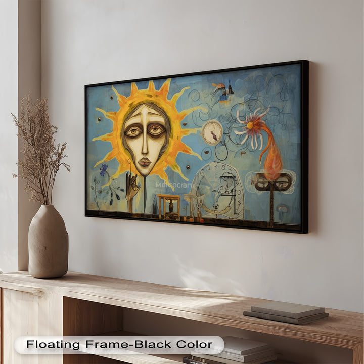 Solar Mindscape – Surreales Sonnengesicht-Ölgemälde von Picasso