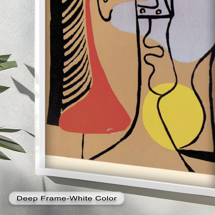 Fragmented Gaze – Minimalist Cubist Portrait Picasso Oil Painting