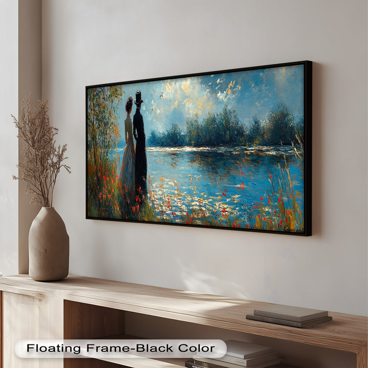 Romantic Riverside - Impressionist Oil Painting