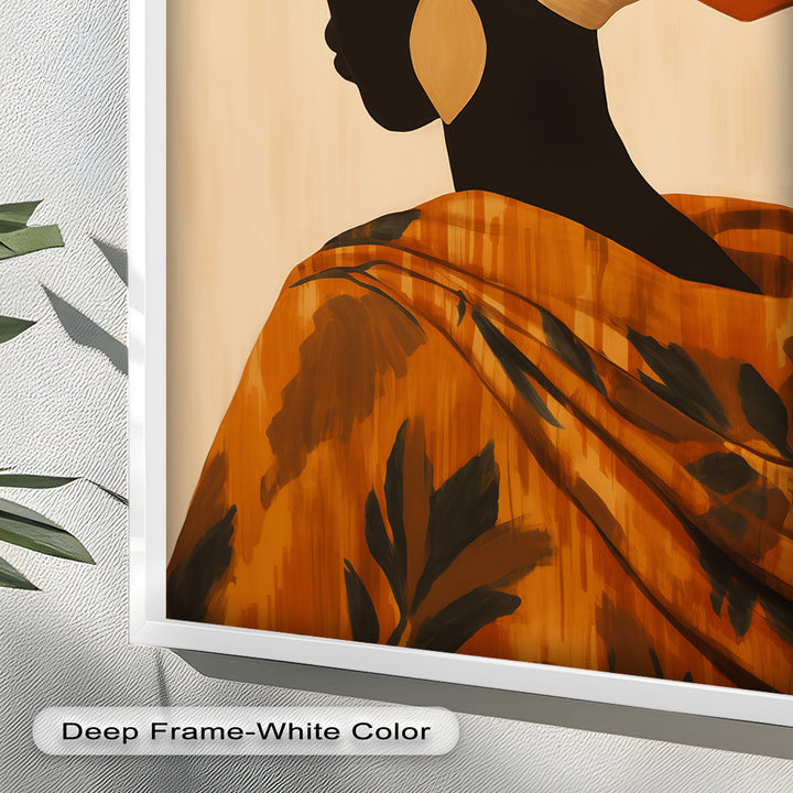 Afrikanische Frau Silhouette Kunst - Gerahmtes Ölgemälde
