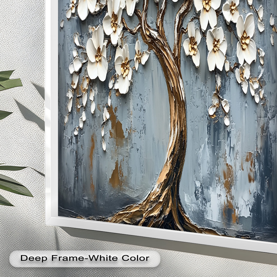 Golden Blossom Tree – Floral Oil Painting