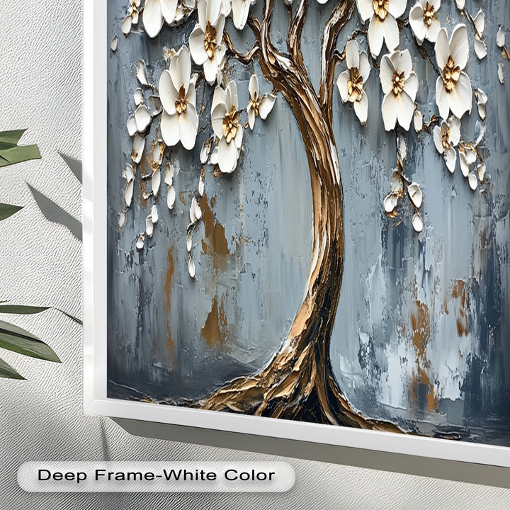 Golden Blossom Tree – Floral Oil Painting