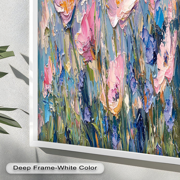 Pink and Violet Wildflower Bloom - Flower Oil Painting