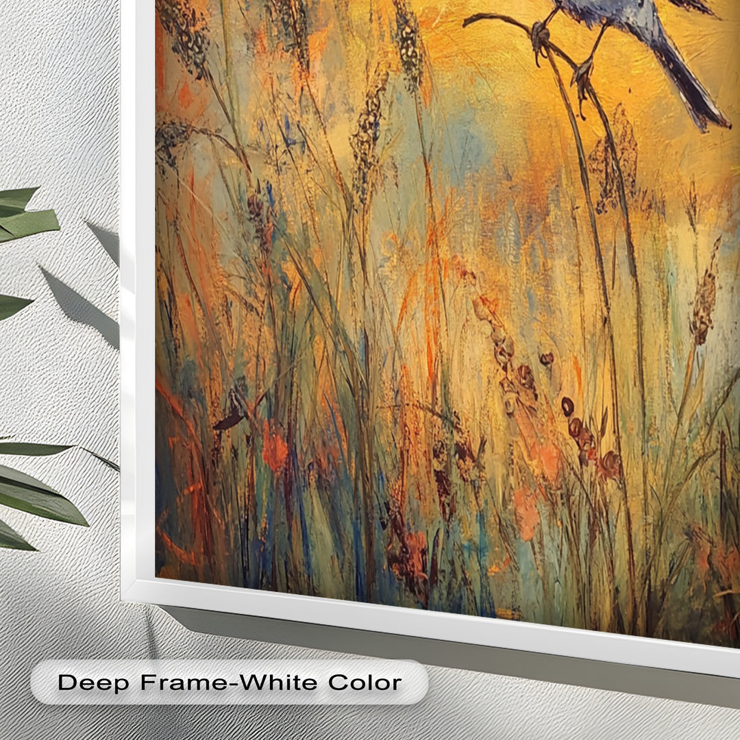 Twilight Songbird – Expressive Bird Oil Painting