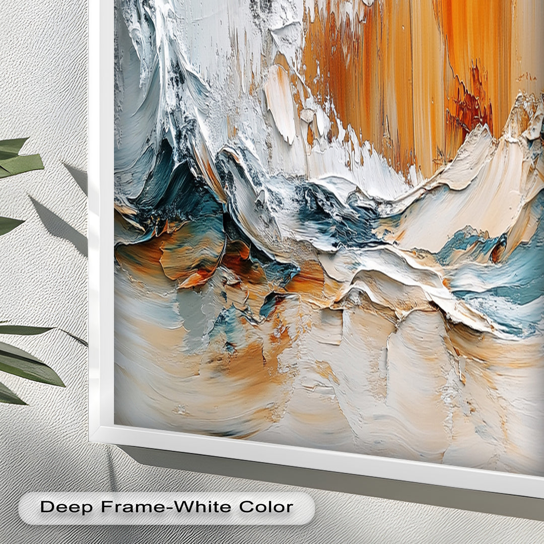 Elemental Surge – Abstract Ocean Cliff Oil Painting