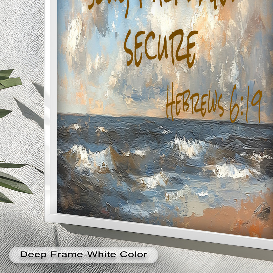 Hebrews 6:19 Bible Verse Oil Painting – Anchor of Hope Wall Art