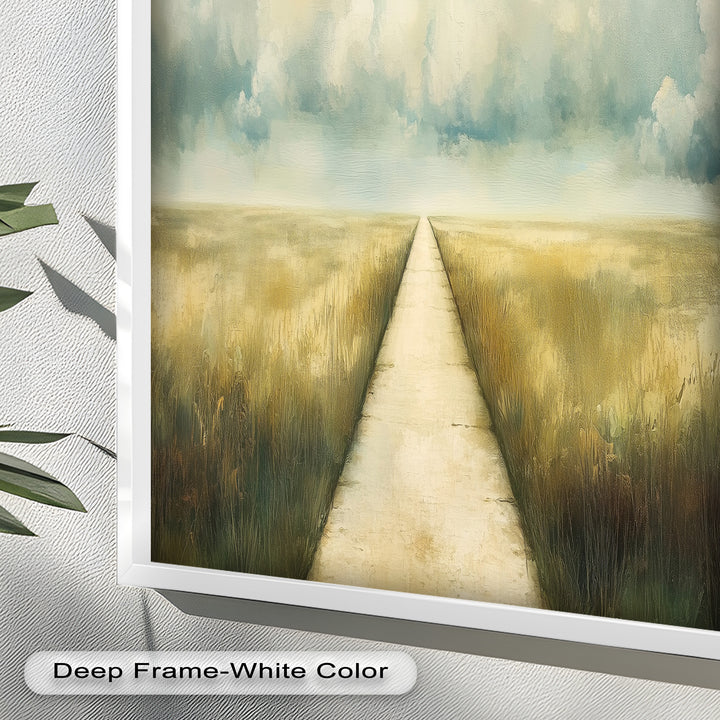 Cloudy Sky Wall Art – Minimal Landscape Oil Painting